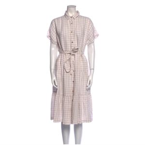 Cynthia Rowley Gingham/Plaid Collared Midi Dress